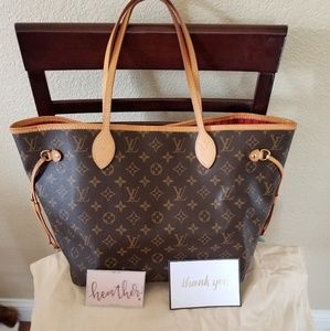 SOLD!!!! Louis Vuitton Neverfull MM Mono/Cerise